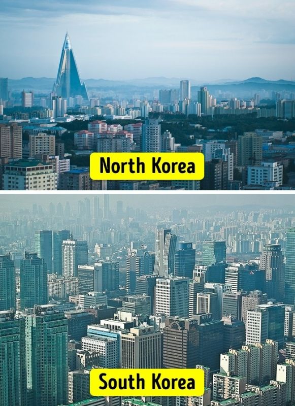 两国的首都看起来都是大都市,也都是高楼密布,不过感觉北韩的空气比较